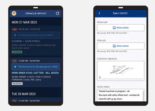 NetSuite for Field Service - Mobile app